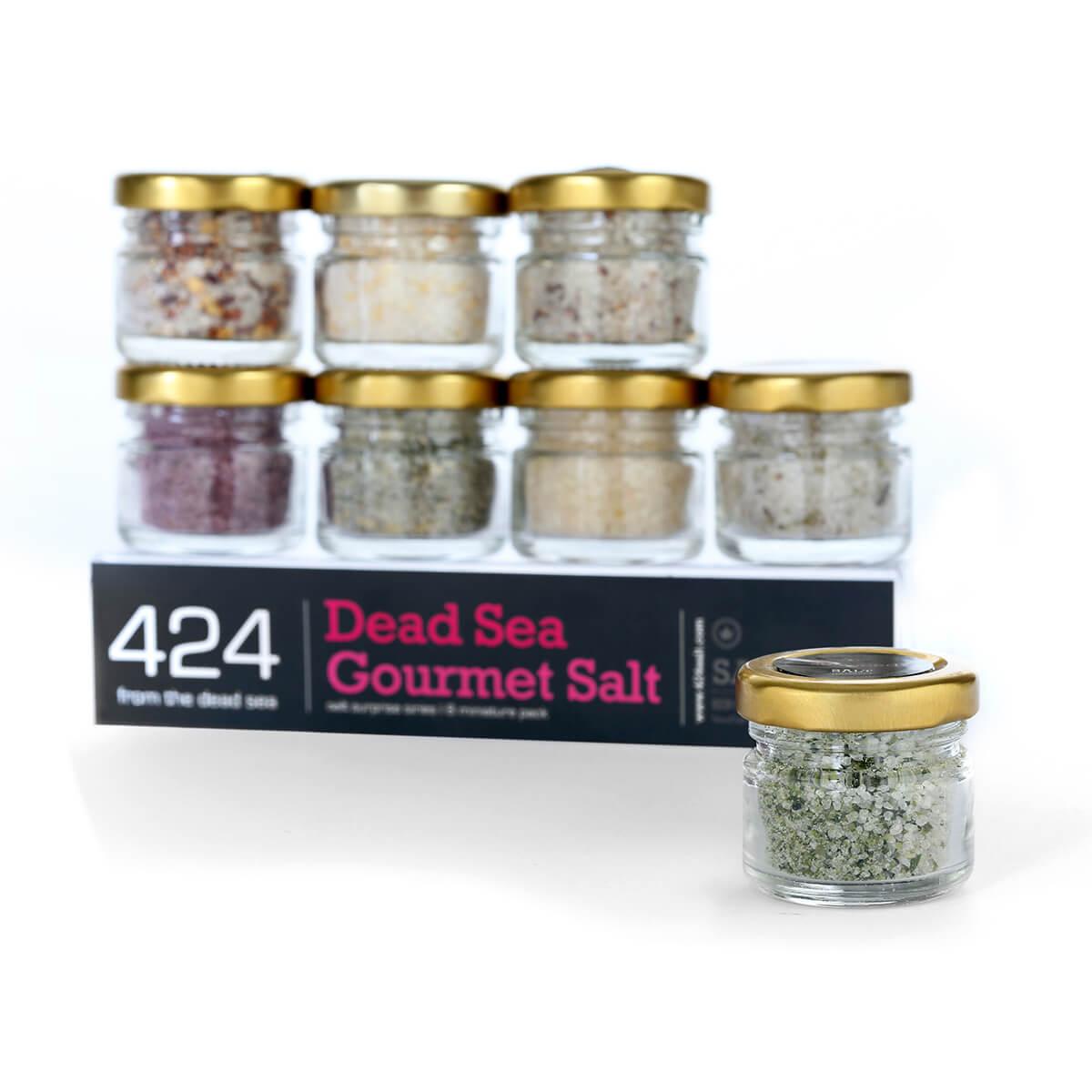 8 Miniature Multi Chef Gift Pack Salts From The Dead Sea 21.3oz / 605 grams - Spring Nahal