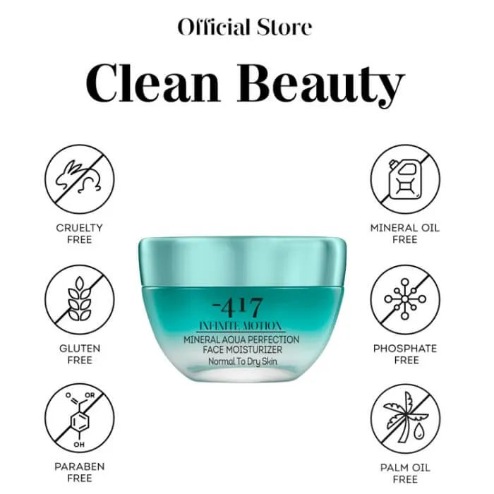 -417 Dead Sea Cosmetics Mineral Aqua Face Moisturizer for Normal to Dry Skin - 1.7 oz