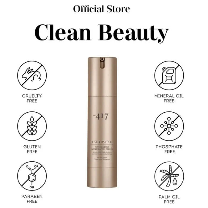 -417 Dead Sea Cosmetics Time Reverse Night Facial Serum 1.7 oz