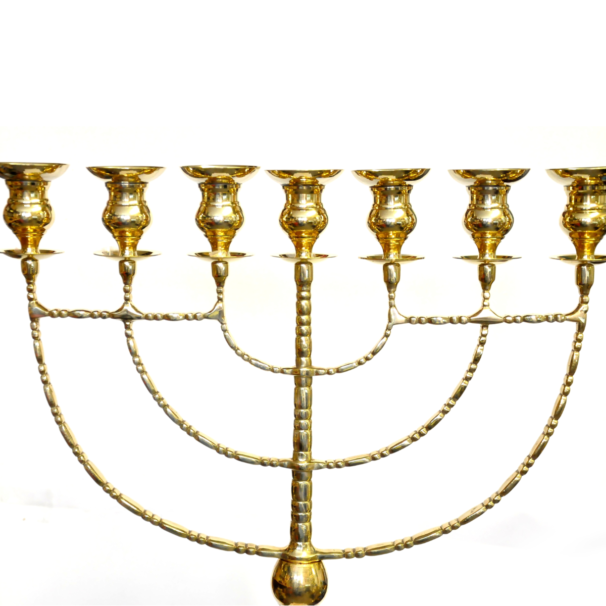 Huge Oil Menorah In Gold Plated "The Temple" candle holder 51.2″ / 130 cm
