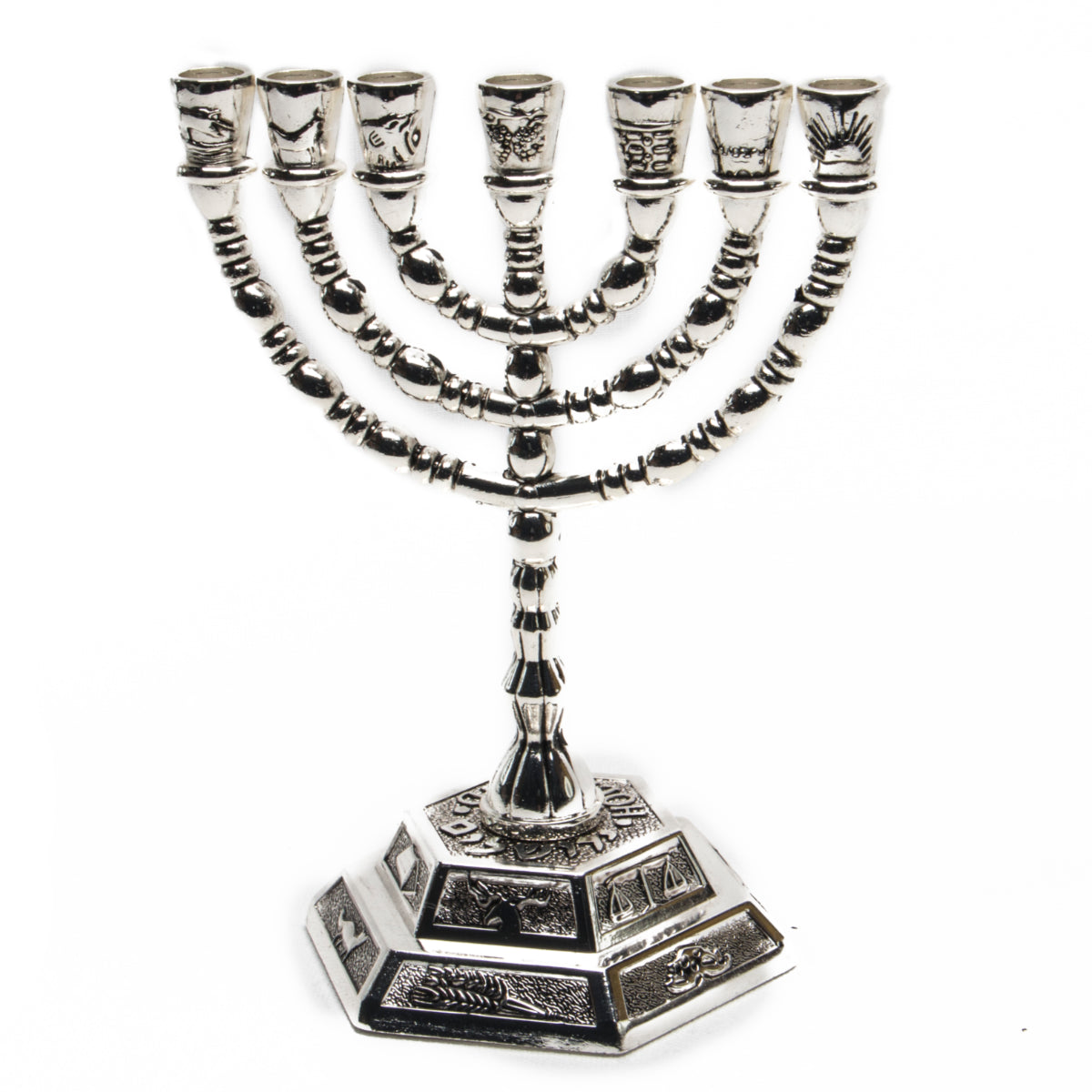 Menorah Silver Plated  from the Holyland size 5.1″ / 13 cm