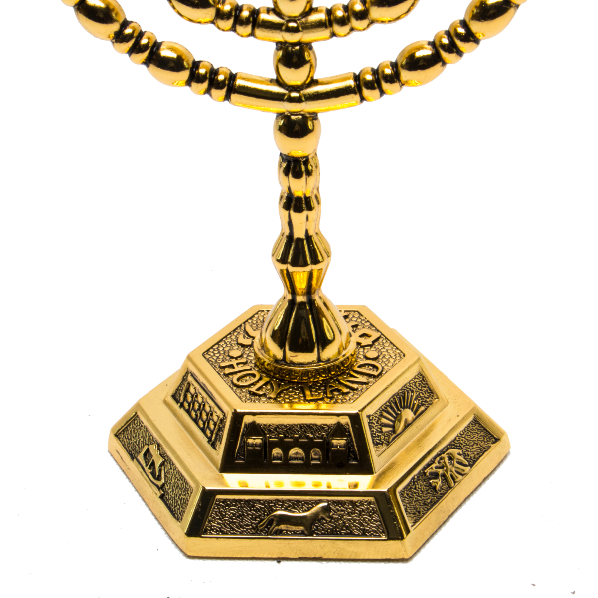 Medium Authentic Menorah Gold Plated Holyland 5.1″ / 13 cm
