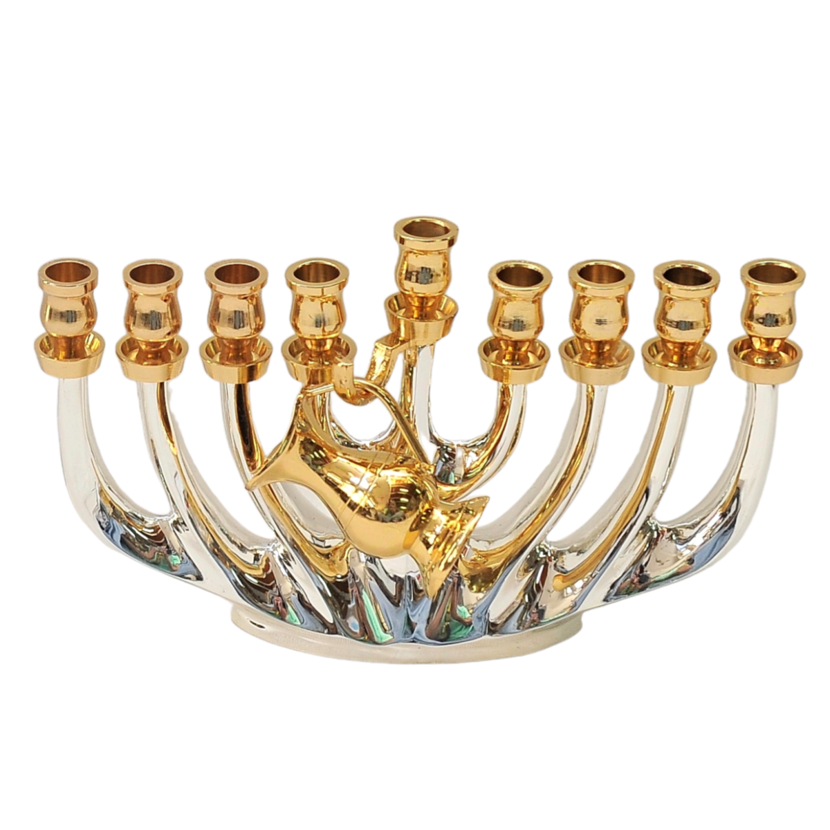 High Quality Menorah ( Hanukiah ) Gold & Silver Plated From Holy Land Jerusalem H/15 x W/23