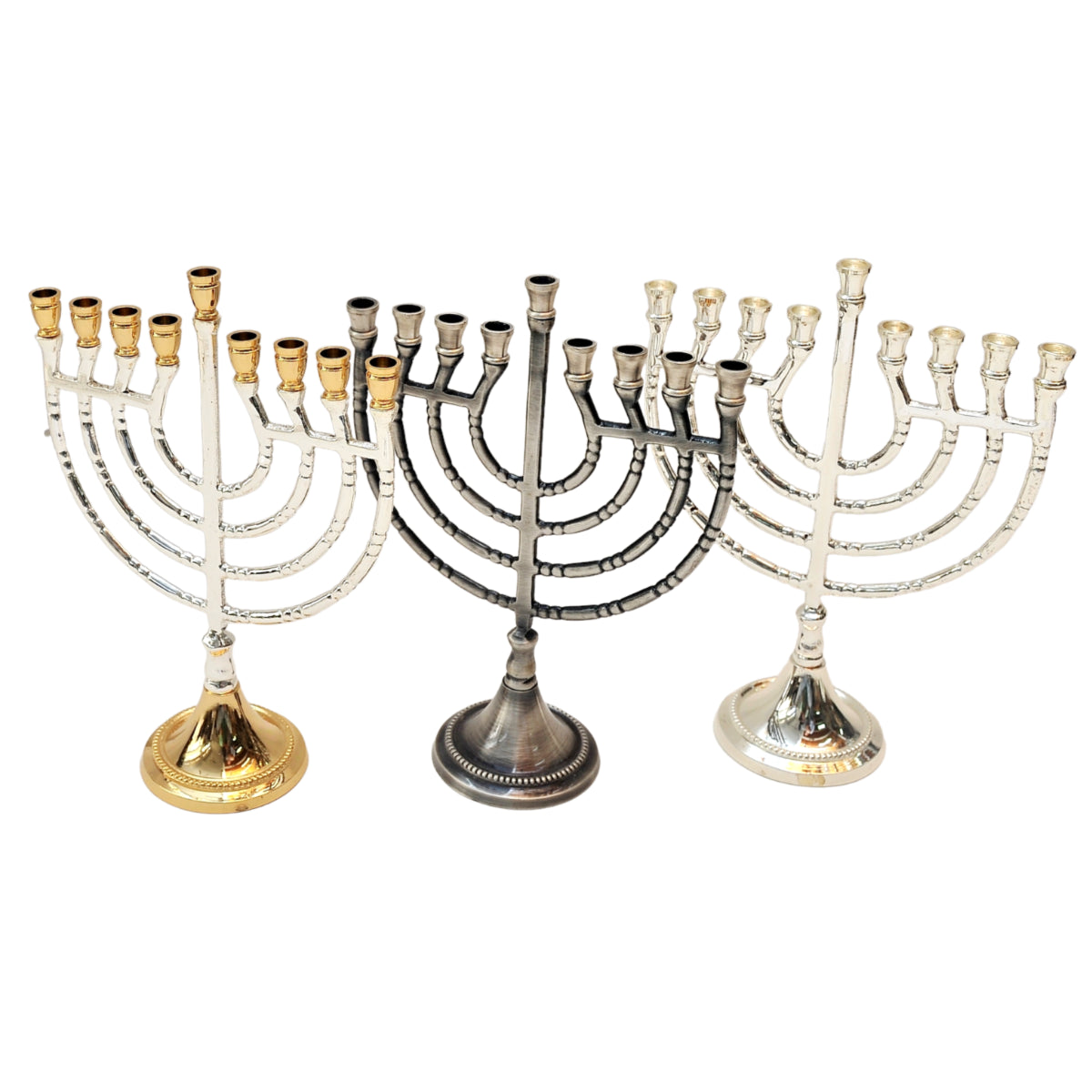 Temple Menorah Hanukkiah Candle Holder from Jerusalem size 21 cm / 8.25 inch