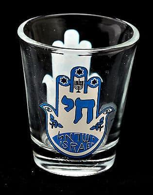 Alcohol shot glass ''HAY'' Hamsa Hand.