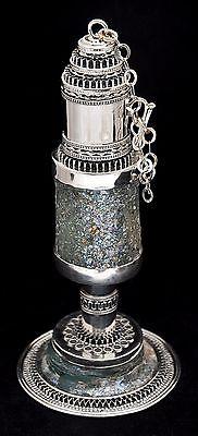 Antique Roman Glass Perfume Scents Bottle Sterling Silver 925 #1 - Spring Nahal