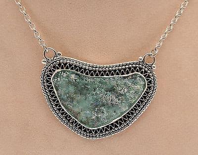 Beautiful Roman Glass Necklace Authentic & Luxurious 925 Silver Sterling..