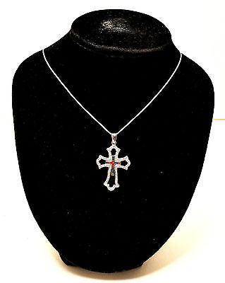Christian Cross Pendant With Colored Gemstones 4# - Spring Nahal