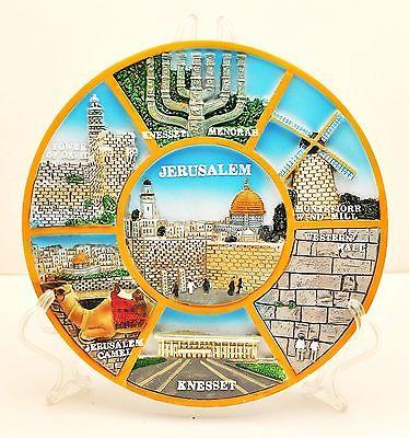 Collectible Ceramics Plate With Stand From Holyland Jerusalem 1# - Spring Nahal