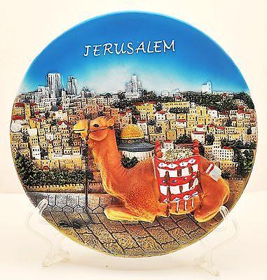 Collectible Ceramics Plate With Stand From Holyland Jerusalem #12 - Spring Nahal