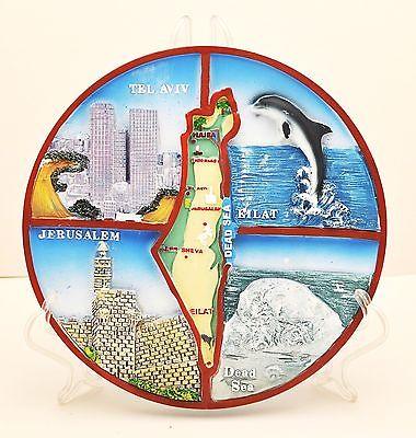 Collectible Ceramics Plate With Stand From Holyland Jerusalem #13 - Spring Nahal