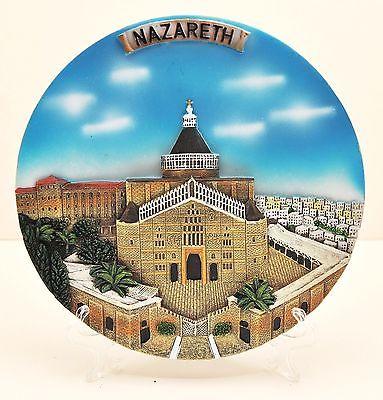 Collectible Ceramics Plate With Stand From Holyland Jerusalem #15 - Spring Nahal