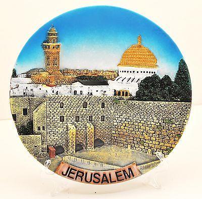 Collectible Ceramics Plate With Stand From Holyland Jerusalem #4 - Spring Nahal