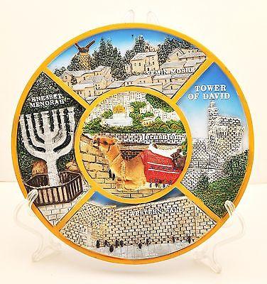 Collectible Ceramics Plate With Stand From Holyland Jerusalem #7 - Spring Nahal