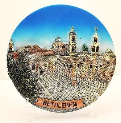 Collectible Ceramics Plate With Stand From Holyland Jerusalem..