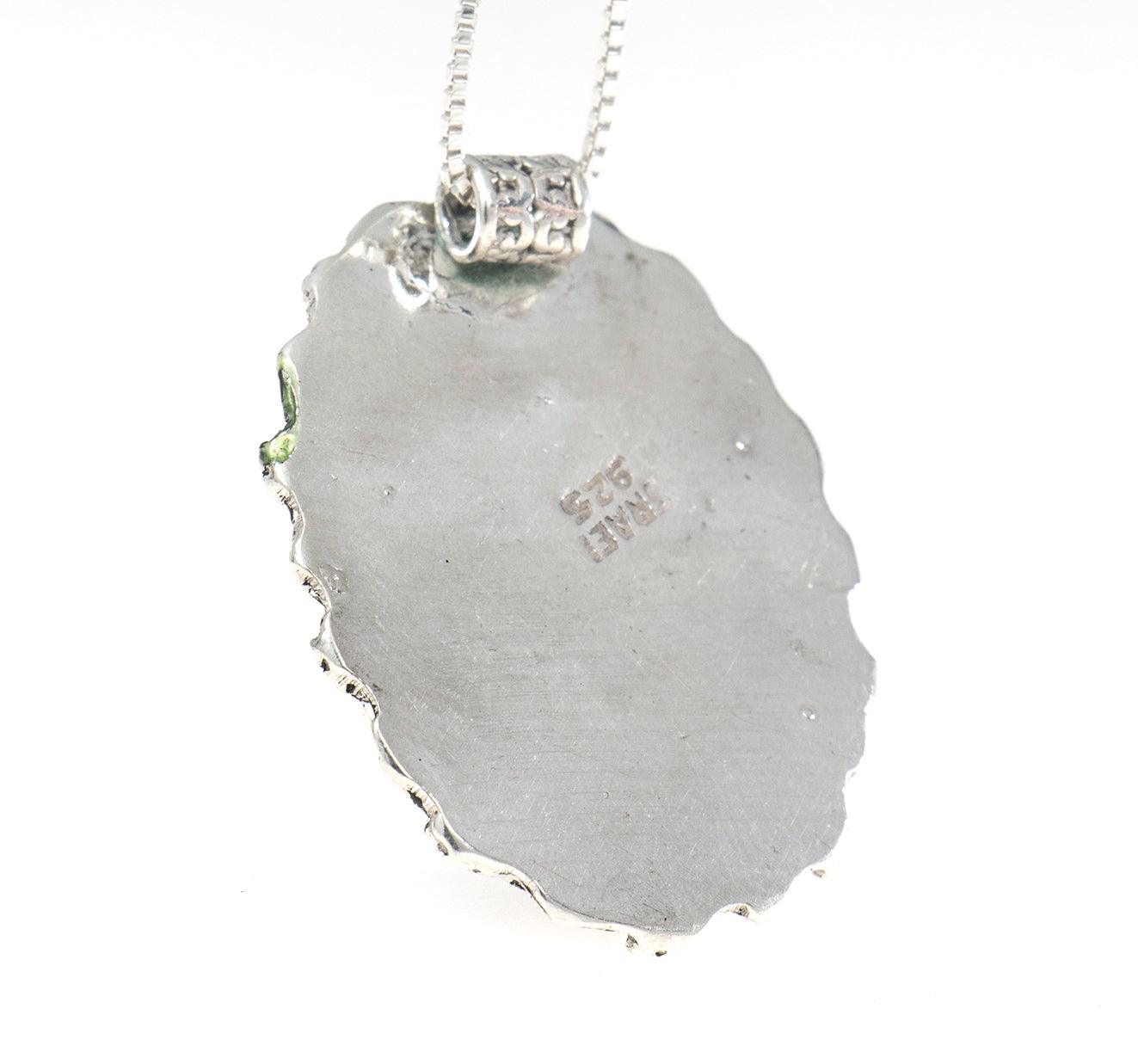 Eilat Stone Pendant in 925 Sterling Silver + Necklace #7 - Spring Nahal