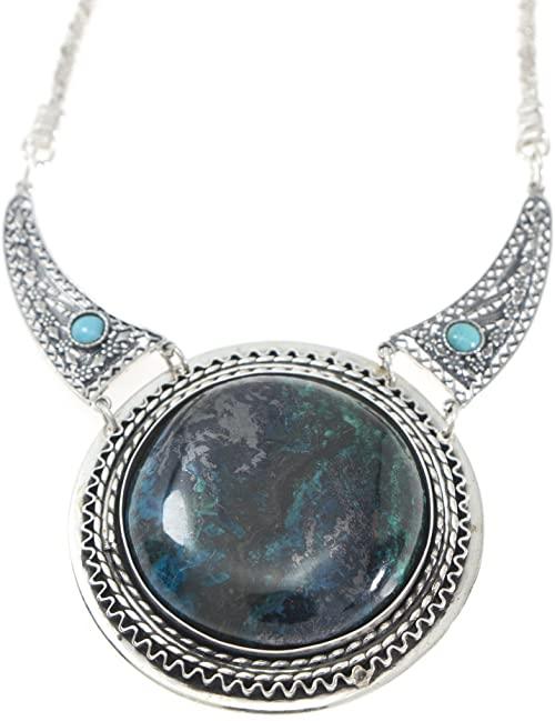 Eilat Stone Pendant in 925 Sterling Silver + Necklace #9 - Spring Nahal