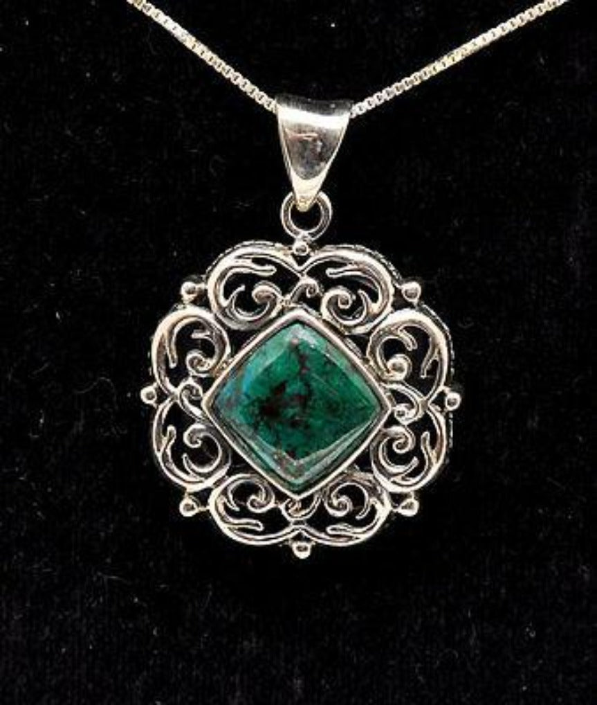 Eilat Stone Set Pendant & Earrings in 925 Sterling Silver #2 - Spring Nahal
