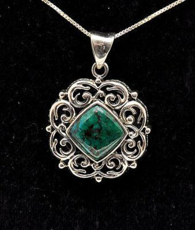 Eilat Stone Set Pendant & Earrings in 925 Sterling Silver #2 - Spring Nahal