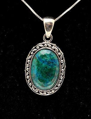 Eilat Stone Set Pendant & Earrings in 925 Sterling Silver #3 - Spring Nahal