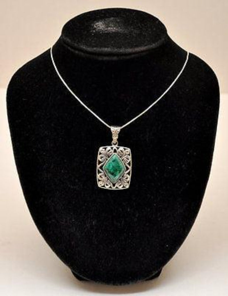 Eilat Stone Set Pendant & Earrings in 925 Sterling Silver #5 - Spring Nahal