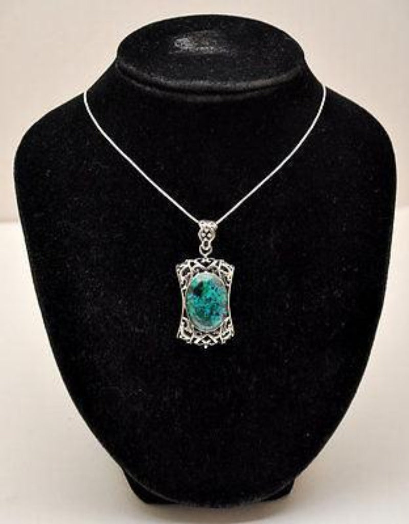 Eilat Stone Set Pendant in 925 Sterling Silver #1 - Spring Nahal