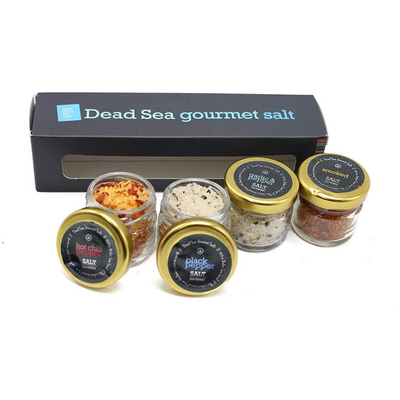 Gourmet Sea Salt 4-Pack - Organic Dead Sea Seasoning Salt Variety Set Including Kosher Salt
