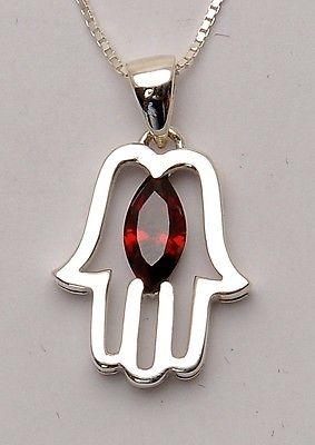 Hamsa Charm Pendant Necklace Kabbalah luck Fatima hand 925 Sterling Silver #13 - Spring Nahal