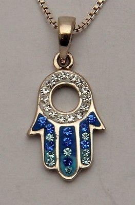 Hamsa Charm Pendant Necklace Kabbalah luck Fatima hand 925 Sterling Silver #18 - Spring Nahal