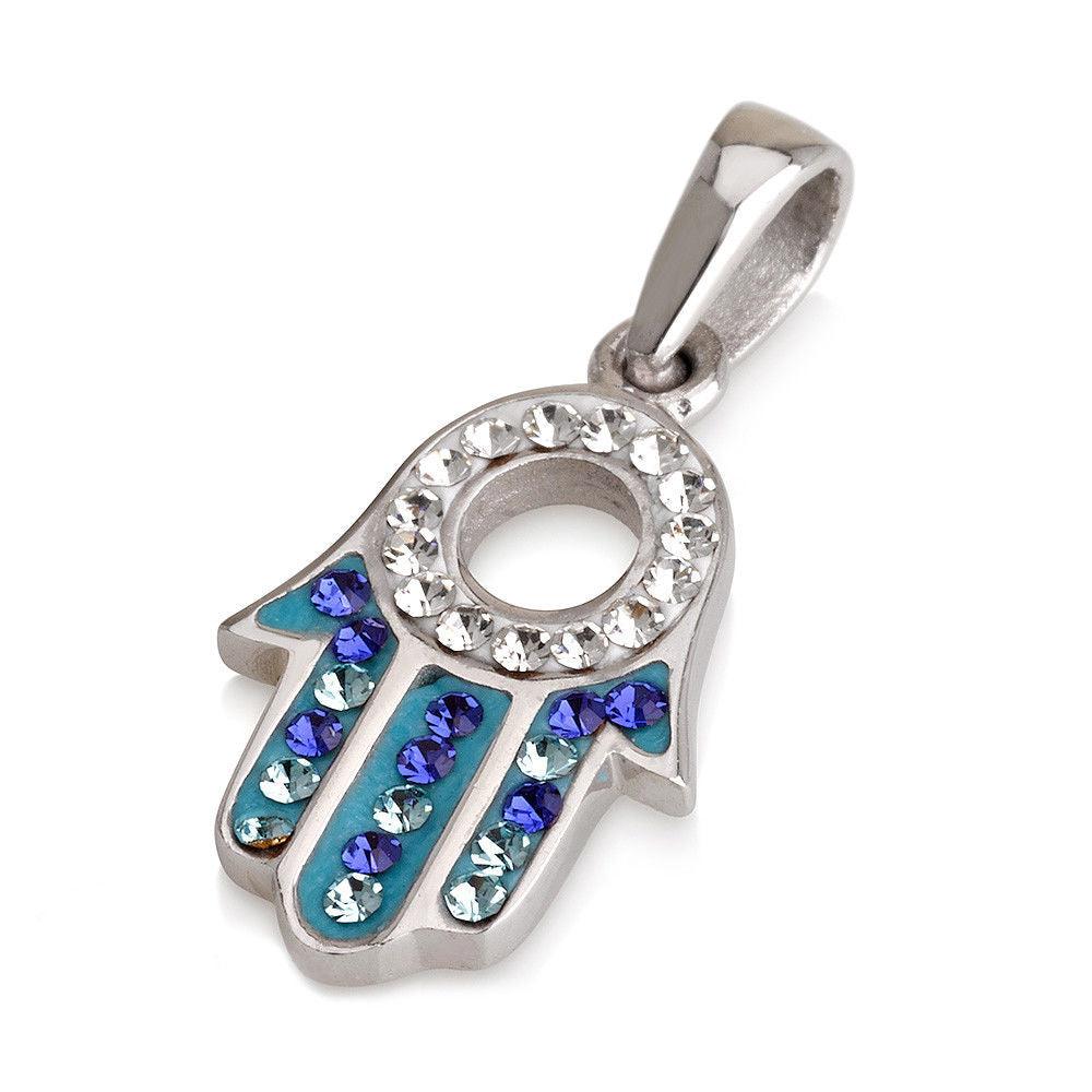 Hamsa Charm Pendant Necklace Kabbalah luck Fatima hand 925 Sterling Silver #18 - Spring Nahal