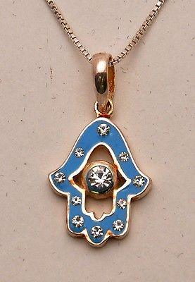 Hamsa Charm Pendant Necklace Kabbalah luck Fatima hand 925 Sterling Silver #4 - Spring Nahal