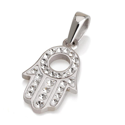 Hamsa Charm Pendant Necklace Kabbalah luck Fatima hand 925 Sterling Silver #55 - Spring Nahal