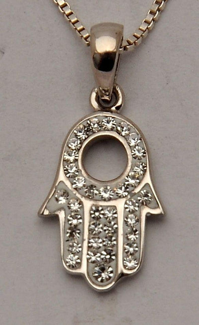 Hamsa Charm Pendant Necklace Kabbalah luck Fatima hand 925 Sterling Silver #55 - Spring Nahal