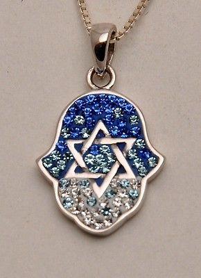 Hamsa Charm Pendant Necklace Kabbalah luck Fatima hand 925 Sterling Silver #6 - Spring Nahal