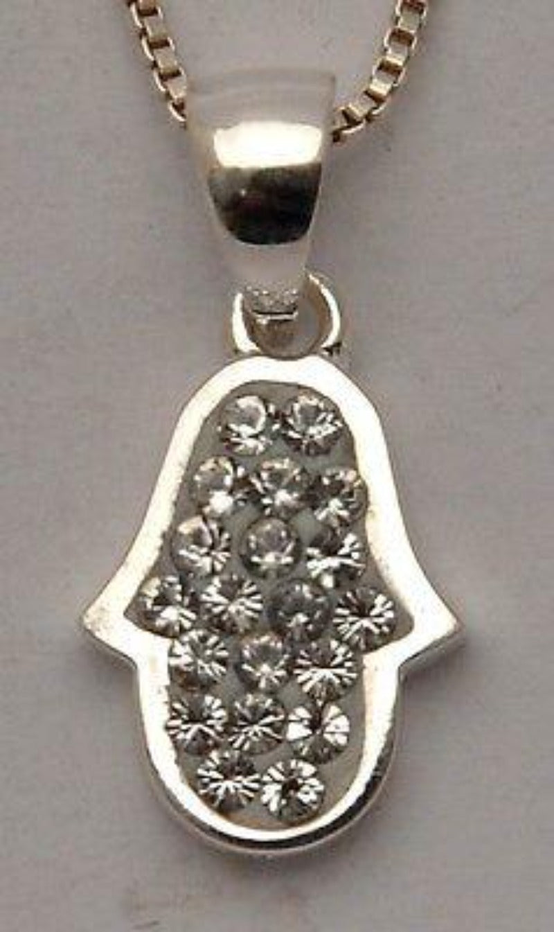 Hamsa Charm Pendant Necklace Kabbalah luck Fatima hand 925 Sterling Silver #7 - Spring Nahal