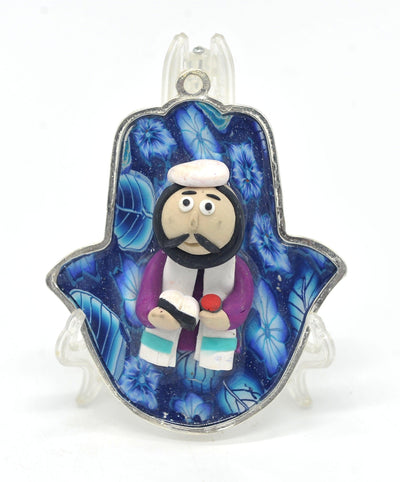 Hamsa Hand Fimo Blessings figure for Home Blessing Wall Hanging #12 - Spring Nahal