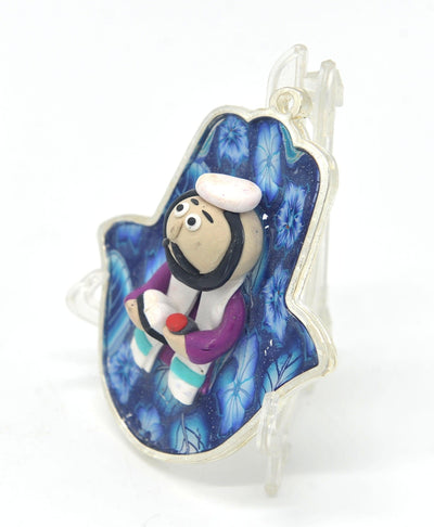 Hamsa Hand Fimo Blessings figure for Home Blessing Wall Hanging #12 - Spring Nahal