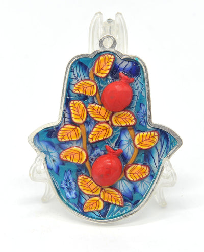 Hamsa Hand Fimo Blessings figure for Home Blessing Wall Hanging #13 - Spring Nahal