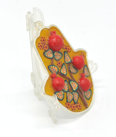 Hamsa Hand Fimo Blessings figure for Home Blessing Wall Hanging #14 - Spring Nahal