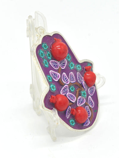 Hamsa Hand Fimo Blessings figure for Home Blessing Wall Hanging #18 - Spring Nahal