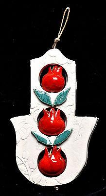 Hamsa Hand Wall Hanging Evil Eye Kabbalah Luck New Ceramics from holy land #714 - Spring Nahal