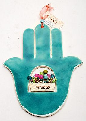 Hamsa Hand Wall Hanging Evil Eye Kabbalah Luck New Ceramics from holy land #08 - Spring Nahal