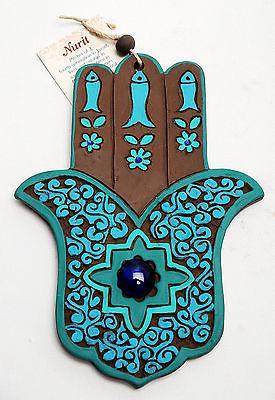 Hamsa Hand Wall Hanging Evil Eye Kabbalah Luck New Ceramics from holy land #625 - Spring Nahal