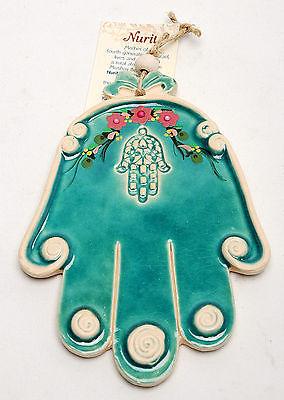 Hamsa Hand Wall Hanging Evil Eye Kabbalah Luck New Ceramics from holy land #627 - Spring Nahal