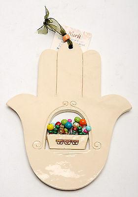 Hamsa Hand Wall Hanging Evil Eye Kabbalah Luck New Ceramics from holy land #629 - Spring Nahal