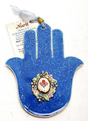 Hamsa Hand Wall Hanging Evil Eye Kabbalah Luck New Ceramics from holy land #702 - Spring Nahal