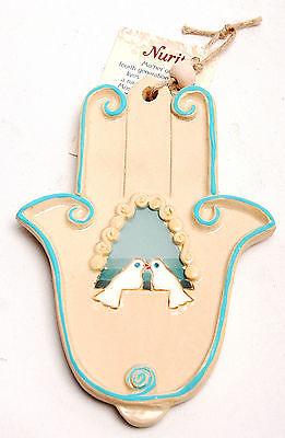 Hamsa Hand Wall Hanging Evil Eye Kabbalah Luck New Ceramics from holy land #705 - Spring Nahal