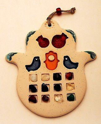 Hamsa Hand Wall Hanging Evil Eye Kabbalah Luck New Ceramics from holy land #711 - Spring Nahal