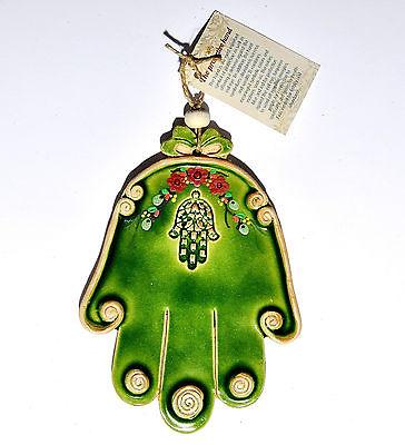 Hamsa Hand Wall Hanging Evil Eye Kabbalah Luck New Ceramics from holy land #713 - Spring Nahal