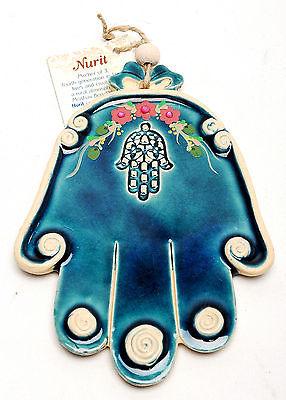 Hamsa Hand Wall Hanging Evil Eye Kabbalah Luck New Ceramics from holyland #601 - Spring Nahal